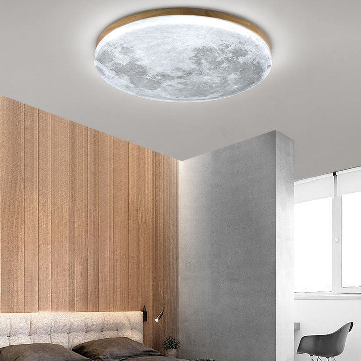 Nordic Minimalist Round Moon Design LED Flush Mount Ceiling Lamp-Orizon Depot