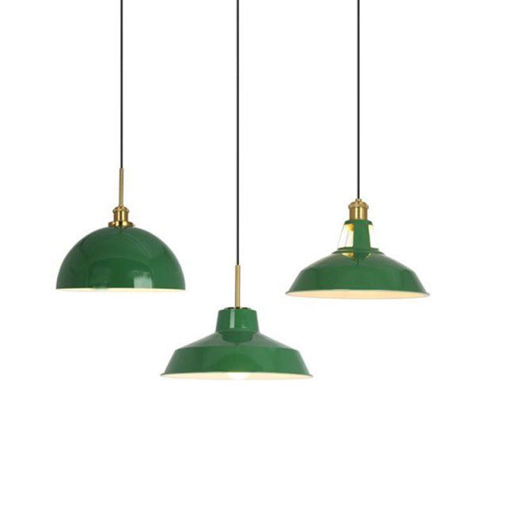Industrial Vintage Green Iron Dome Pendant Light-Orizon Depot