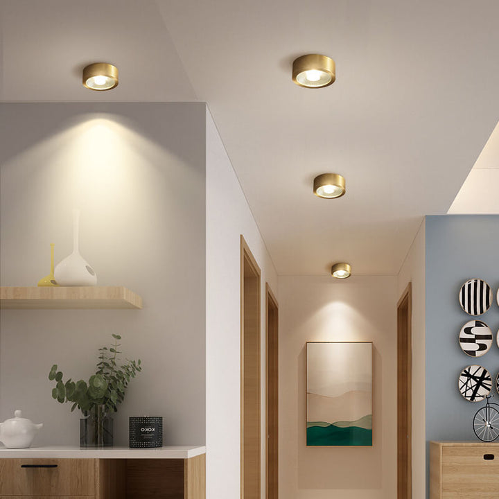 Nordic Light Luxury All Copper Ultra-thin LED Flush Mount Lamp-Orizon Depot