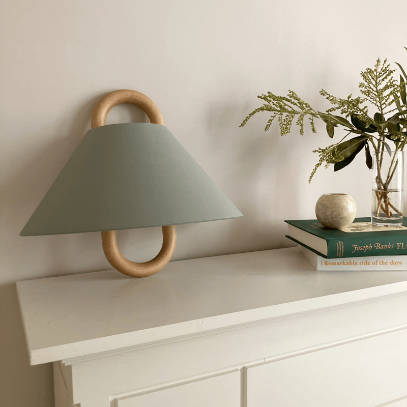Modern Original Wooden Pleated Semi-Circle 1-Light Wall Sconce Lamp