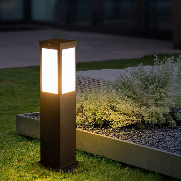 Modern Solar Square Column Outdoor Waterproof Lawn Path Lamp-Orizon Depot