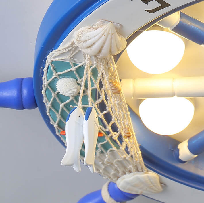 Modern Creative Cartoon Plastic Sailboat Helmsman LED Flush Mount Ceiling Lamp-Orizon Depot