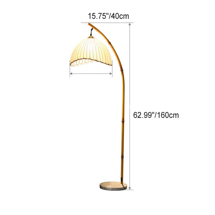 Retro Zen Simulation Bamboo Pole 1-Light Pedestal Standing Floor Lamp-Orizon Depot