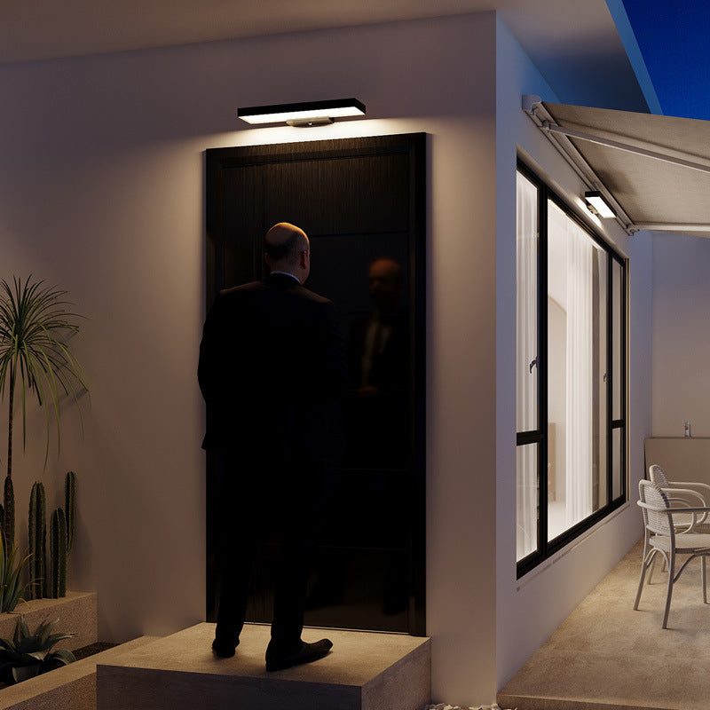Modern Simplistic Rectangular Flat LED Sensor Outdoor Waterproof Wall Sconce Lamp-Orizon Depot
