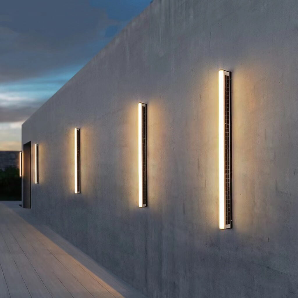 Modern Long Acrylic Solar LED Waterproof Wall Light for Outdoor Garden