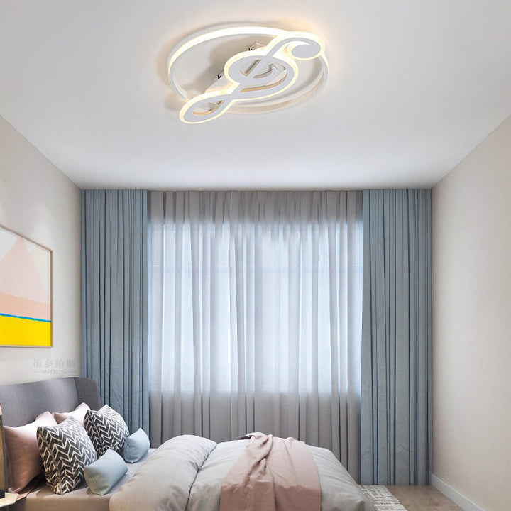 Nordic Modern Creative Music Notes Design LED Flush Mount Ceiling Lamp-Orizon Depot