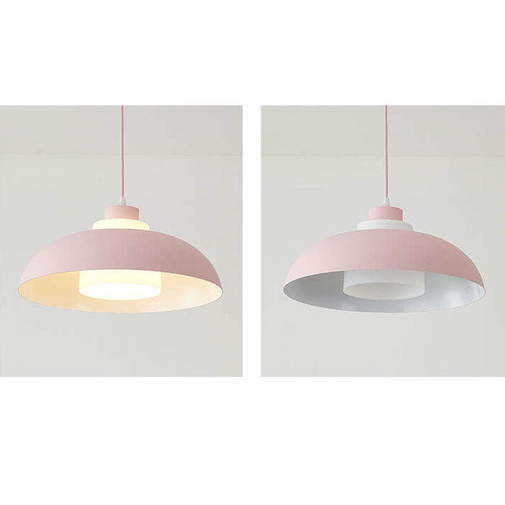 Modern Solid Color Macaron Acrylic Style Aluminum 1-Light Pendant Lamp-Orizon Depot