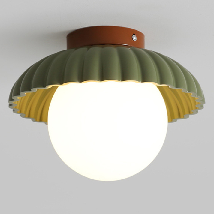 Modern Glass and Metal Flush Mount Ceiling Light for Hallways