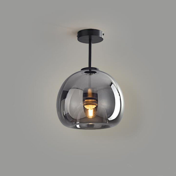 Nordic Light Luxury Round Glass Ball 1-Light Semi-Flush Mount Ceiling Lamp-Orizon Depot