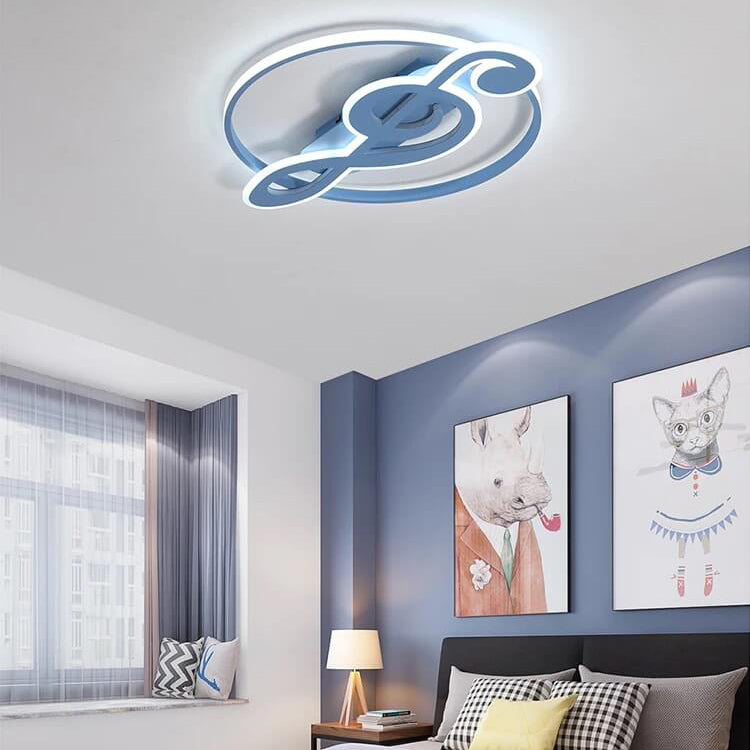 Nordic Modern Creative Music Notes Design LED Flush Mount Ceiling Lamp-Orizon Depot