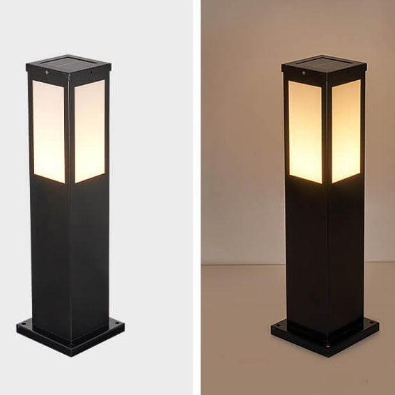 Modern Solar Square Column Outdoor Waterproof Lawn Path Lamp-Orizon Depot