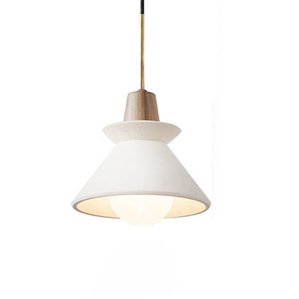 Nordic Minimalist White Cement Tapered Pendant Lamp-Orizon Depot