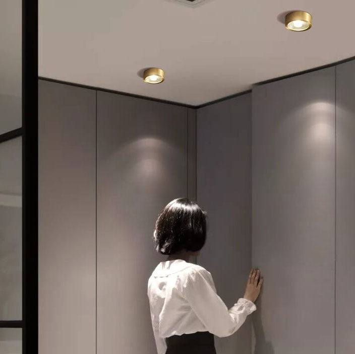 Nordic Light Luxury All Copper Ultra-thin LED Flush Mount Lamp-Orizon Depot