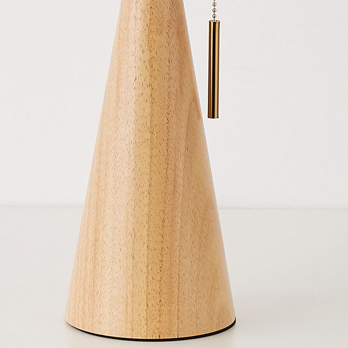 Japanese Minimalist Vintage Table Lamp Pleated Fabric and Wooden LED Light