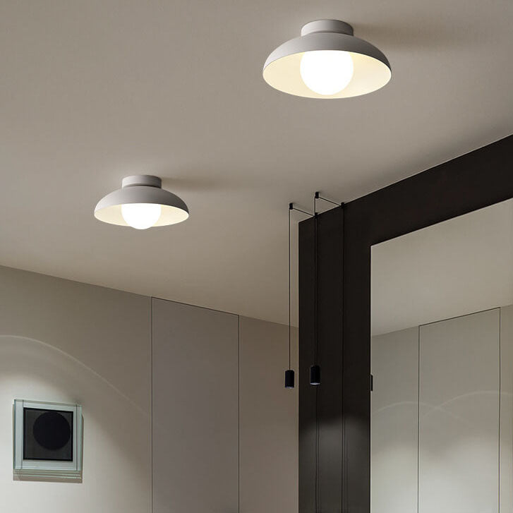 Japanese Wabi-Sabi Iron Glass 1-Light Semi-Flush Mount Lamp