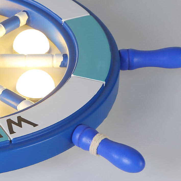 Modern Creative Cartoon Plastic Sailboat Helmsman LED Flush Mount Ceiling Lamp-Orizon Depot
