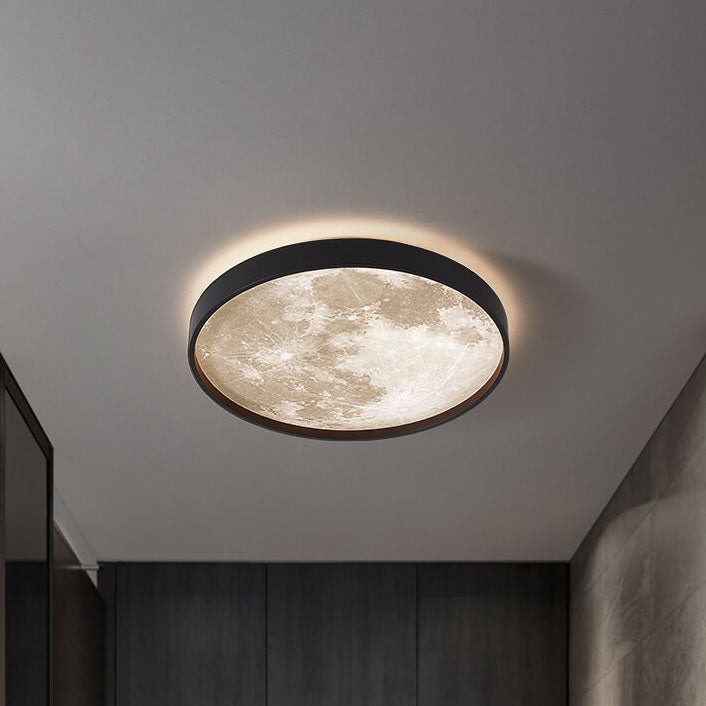 Nordic Minimalist Moon Shape Round LED Ceiling Lamp-Orizon Depot