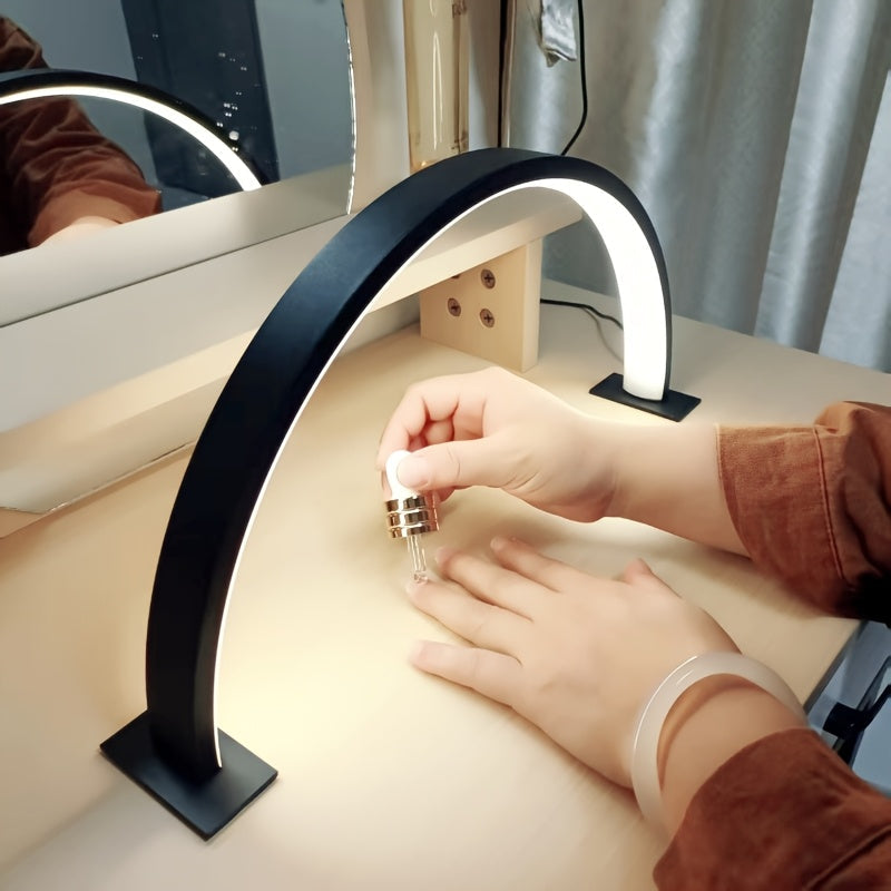 Adjustable USB Metal Desk Lamp with Crescent Moon Design