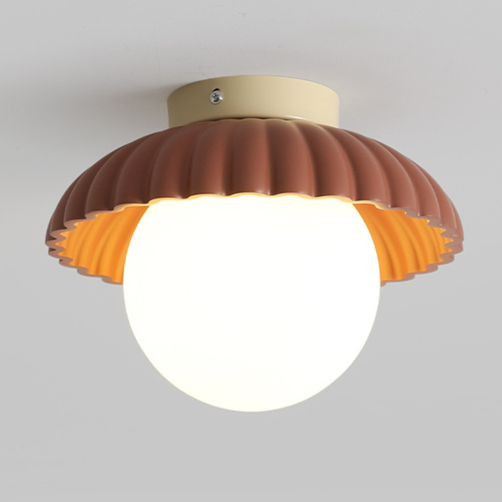Modern Glass and Metal Flush Mount Ceiling Light for Hallways