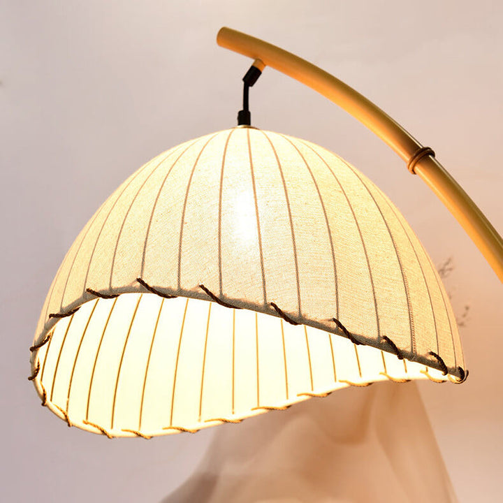 Retro Zen Simulation Bamboo Pole 1-Light Pedestal Standing Floor Lamp-Orizon Depot
