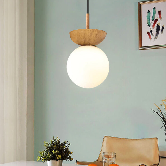 Modern Minimalist Glass Iron Orb 1-Light Semi-Flush Mount Light/Pendant Lamp for Bed Room-Orizon Depot