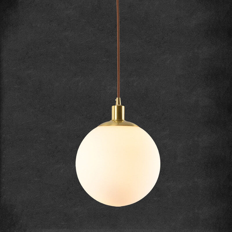 Nordic Modern Minimalist White Orb One-Light Pendant Lamp-Orizon Depot