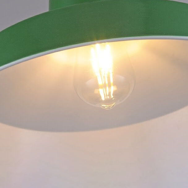 Industrial Vintage Green Iron Dome Pendant Light-Orizon Depot
