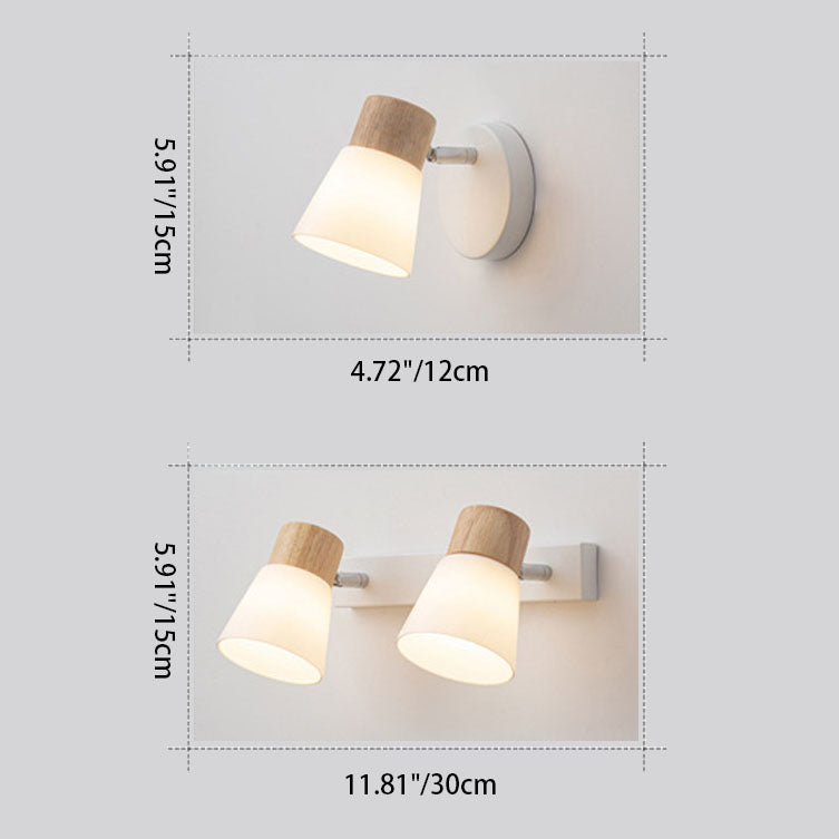 Modern Minimalist Horn Design Rubber Wood Iron Glass Vanity Wall Sconce Multi Light-Orizon Depot