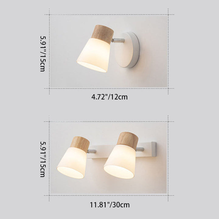Modern Minimalist Horn Design Rubber Wood Iron Glass Vanity Wall Sconce Multi Light-Orizon Depot