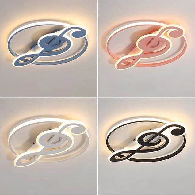 Nordic Modern Creative Music Notes Design LED Flush Mount Ceiling Lamp-Orizon Depot