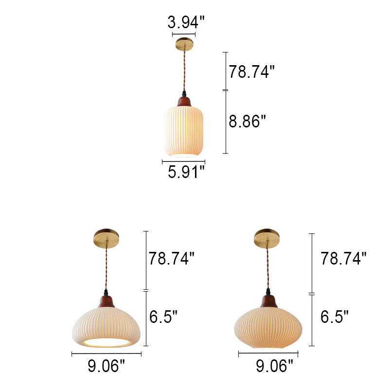 Japanese Vintage Ceramic Dome Pendant Light-Orizon Depot