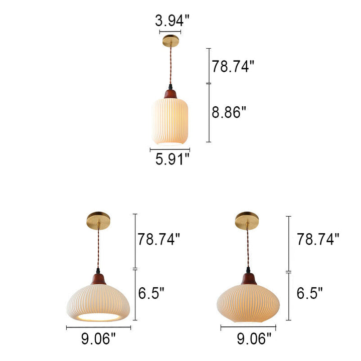 Japanese Vintage Ceramic Dome Pendant Light-Orizon Depot