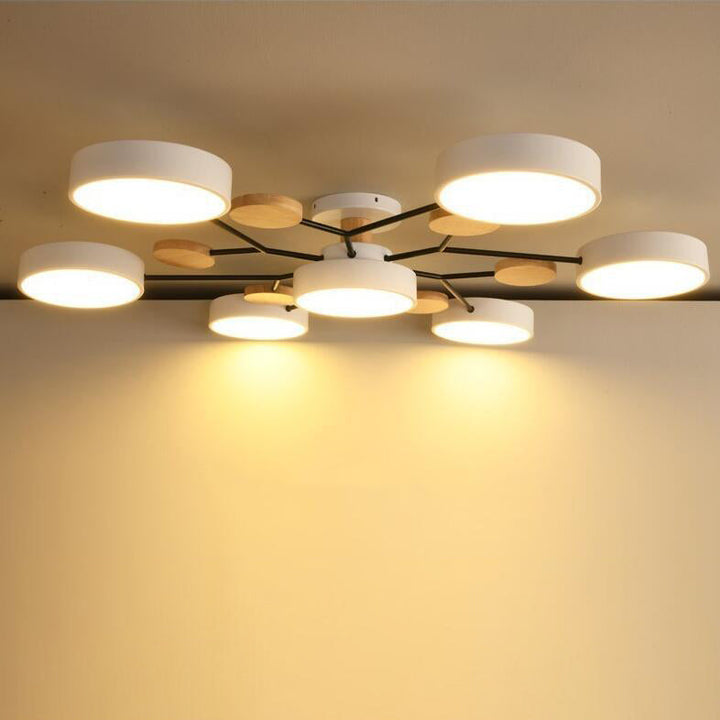 Contemporary Scandinavian Round Molecule Branch Design LED Semi-Flush Mount Ceiling Lamp For Bed Room-Orizon Depot