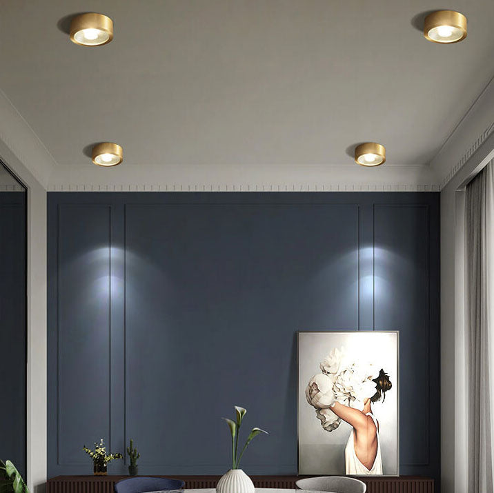 Nordic Light Luxury All Copper Ultra-thin LED Flush Mount Lamp-Orizon Depot