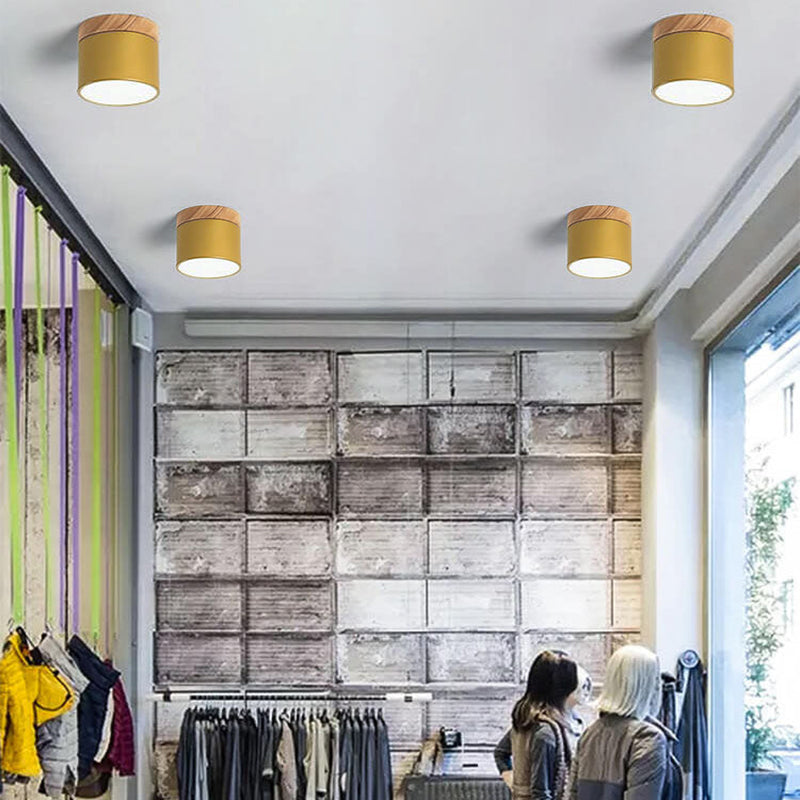 Scandinavian Minimalist Solid Color Log LED Flush Mount Ceiling Lamp-Orizon Depot