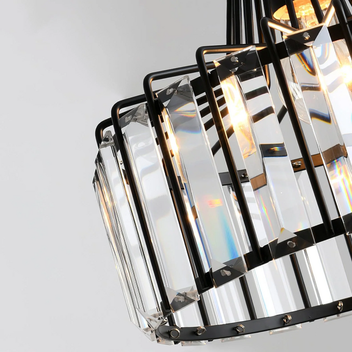 Sleek Black Crystal Pendant Light | Stylish Hanging Fixture