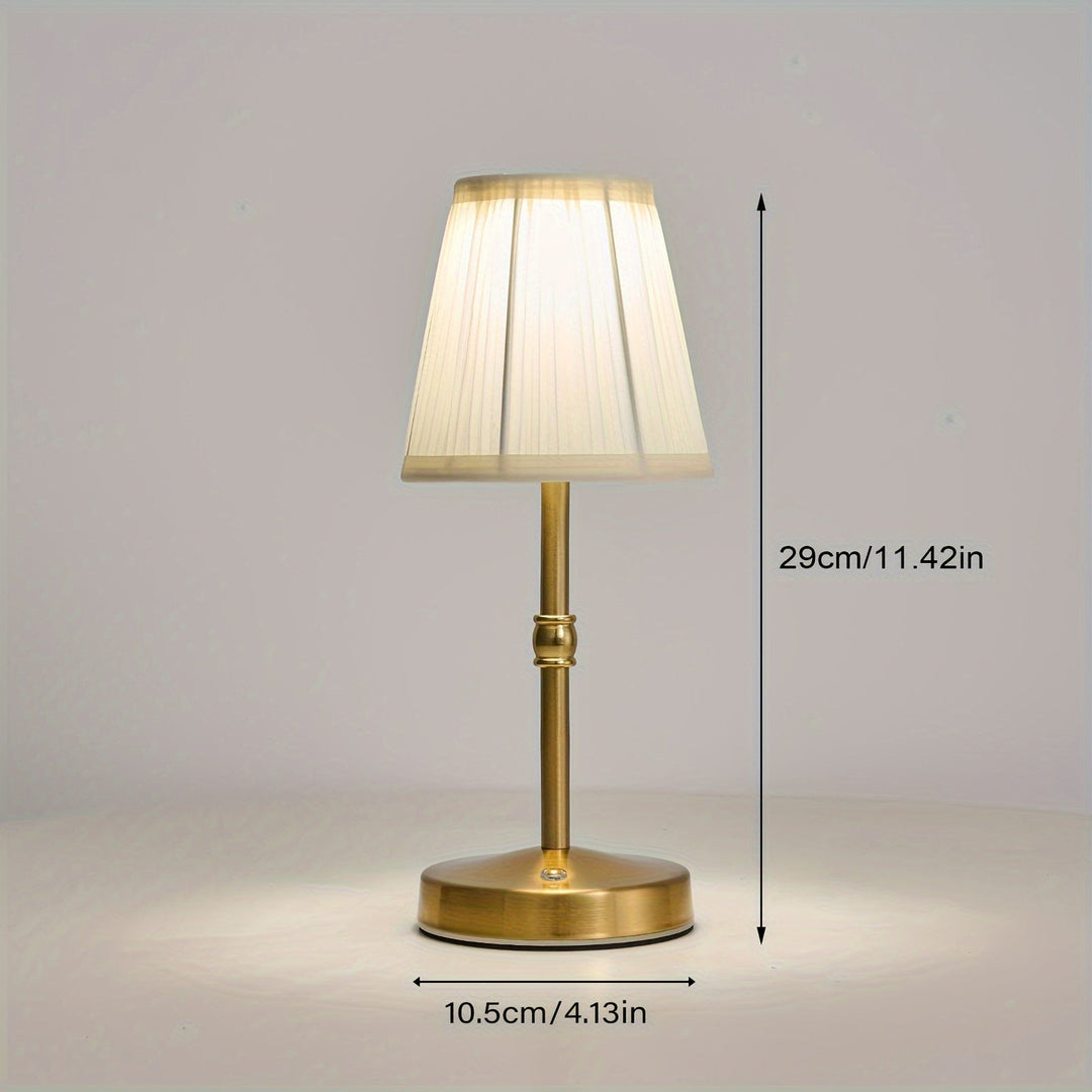 Cordless Antique Brass Table Lamp | Rechargeable Touch LED Lighting
