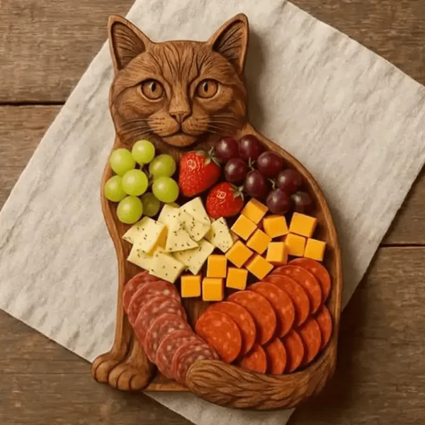 Wooden Snack Tray with Animal Design - Perfect for Entertaining