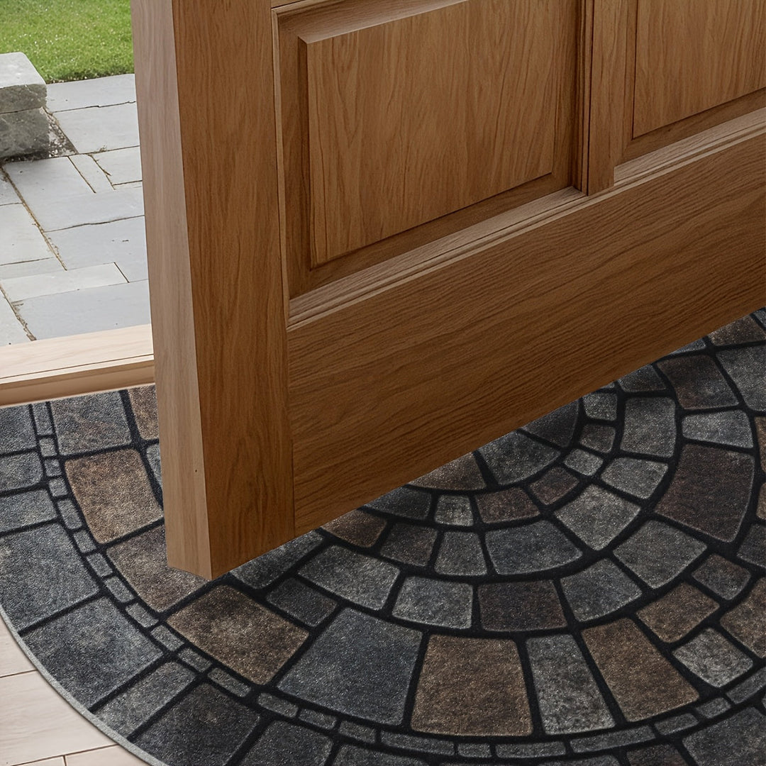 Half-Circle Mosaic Welcome Mat | Versatile Indoor & Outdoor Use-Orizon Depot
