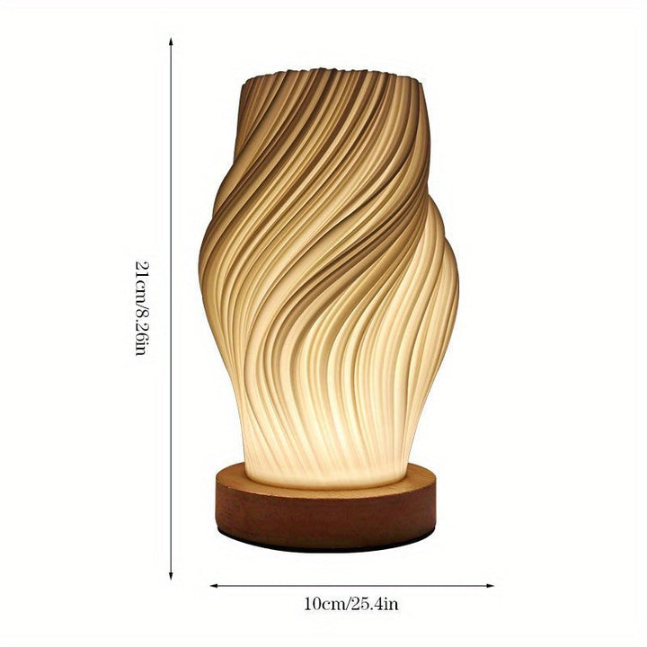 Minimalist Dimmable LED Swirl Table Lamp for Bedside & Desk