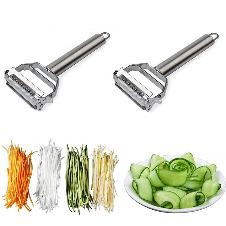 Stainless Steel Vegetable Peeler with Dual Blades for Easy Cutting