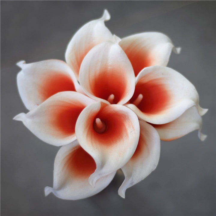 10 Marine Blue Calla Lily Real Touch Flowers for Wedding Decor-Orizon Depot