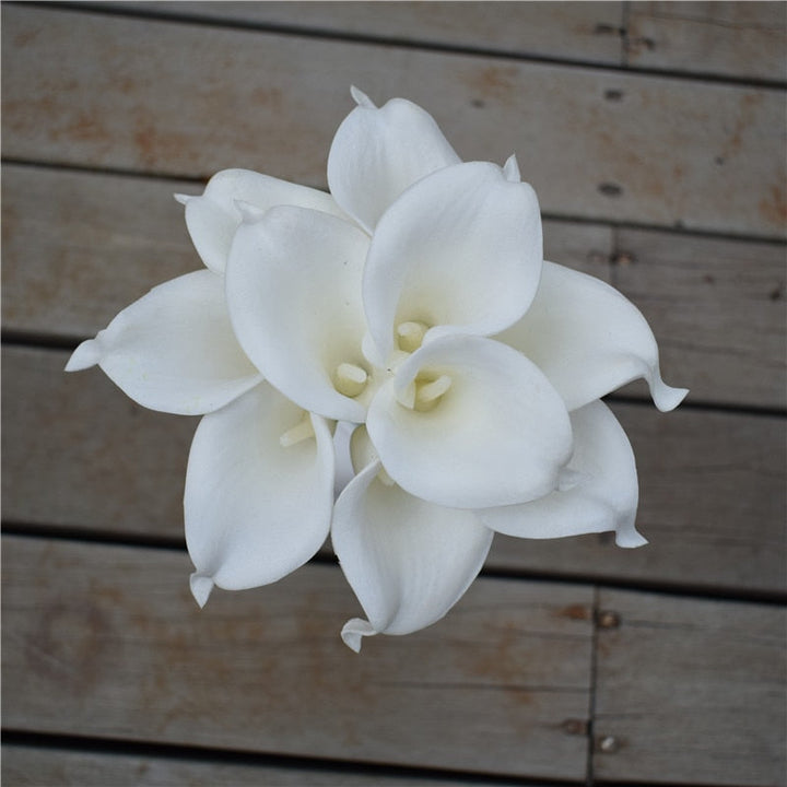 10 Marine Blue Calla Lily Real Touch Flowers for Wedding Decor-Orizon Depot