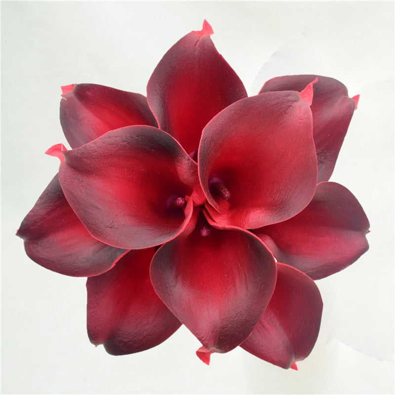 10 Marine Blue Calla Lily Real Touch Flowers for Wedding Decor-Orizon Depot