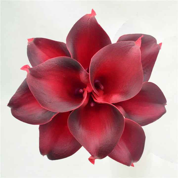 10 Marine Blue Calla Lily Real Touch Flowers for Wedding Decor-Orizon Depot