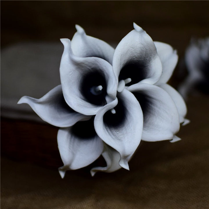 10 Marine Blue Calla Lily Real Touch Flowers for Wedding Decor-Orizon Depot
