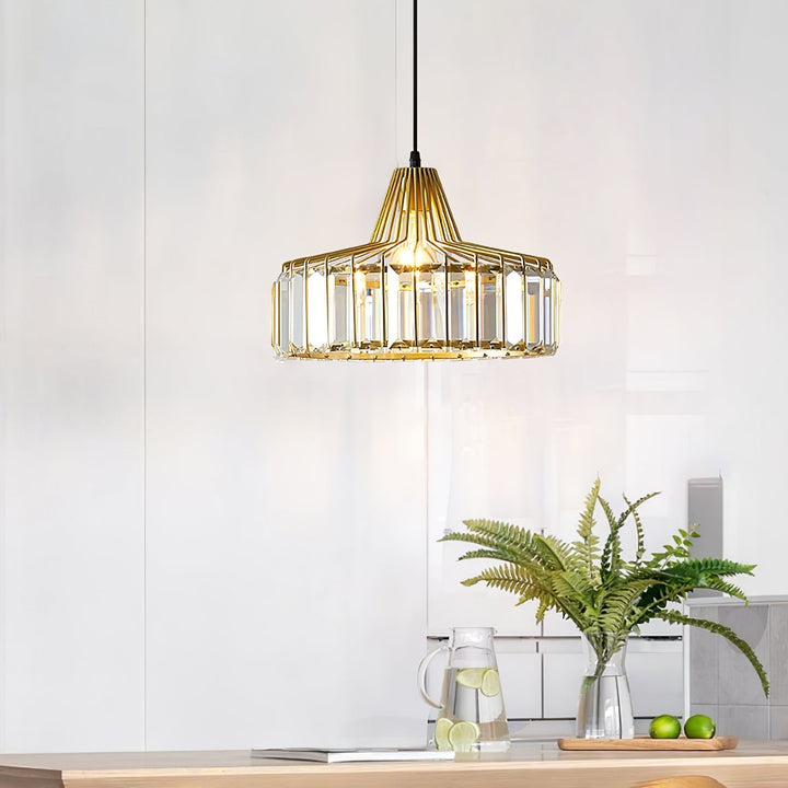Sleek Black Crystal Pendant Light | Stylish Hanging Fixture