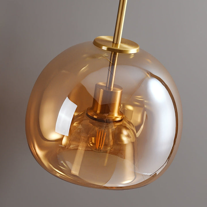 Retro Amber Glass Pendant Ceiling Light Fixture