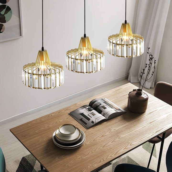 Sleek Black Crystal Pendant Light | Stylish Hanging Fixture