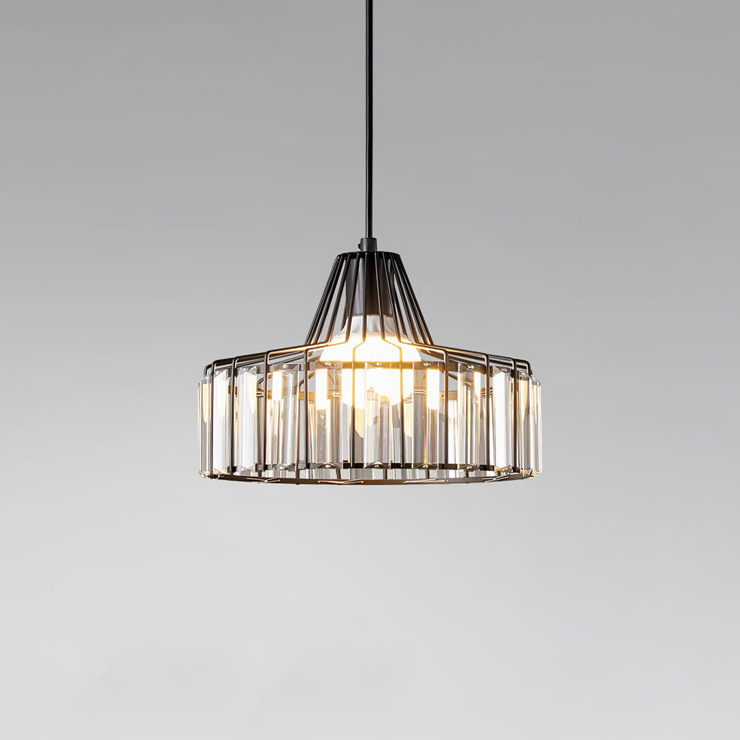 Sleek Black Crystal Pendant Light | Stylish Hanging Fixture